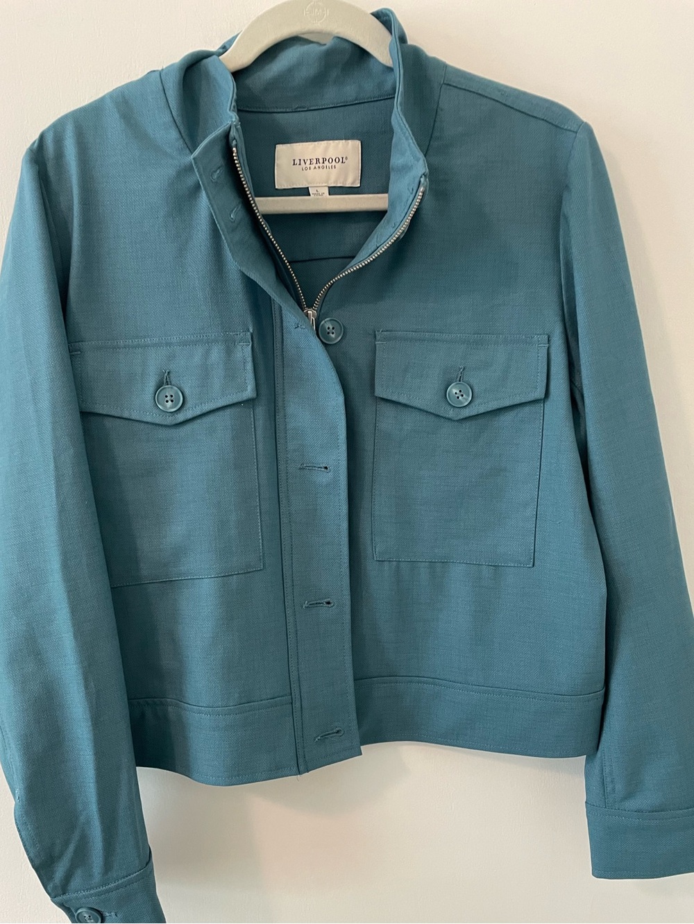 Liverpool Los Angeles Utility Crop Ocean Blue Jacket Large